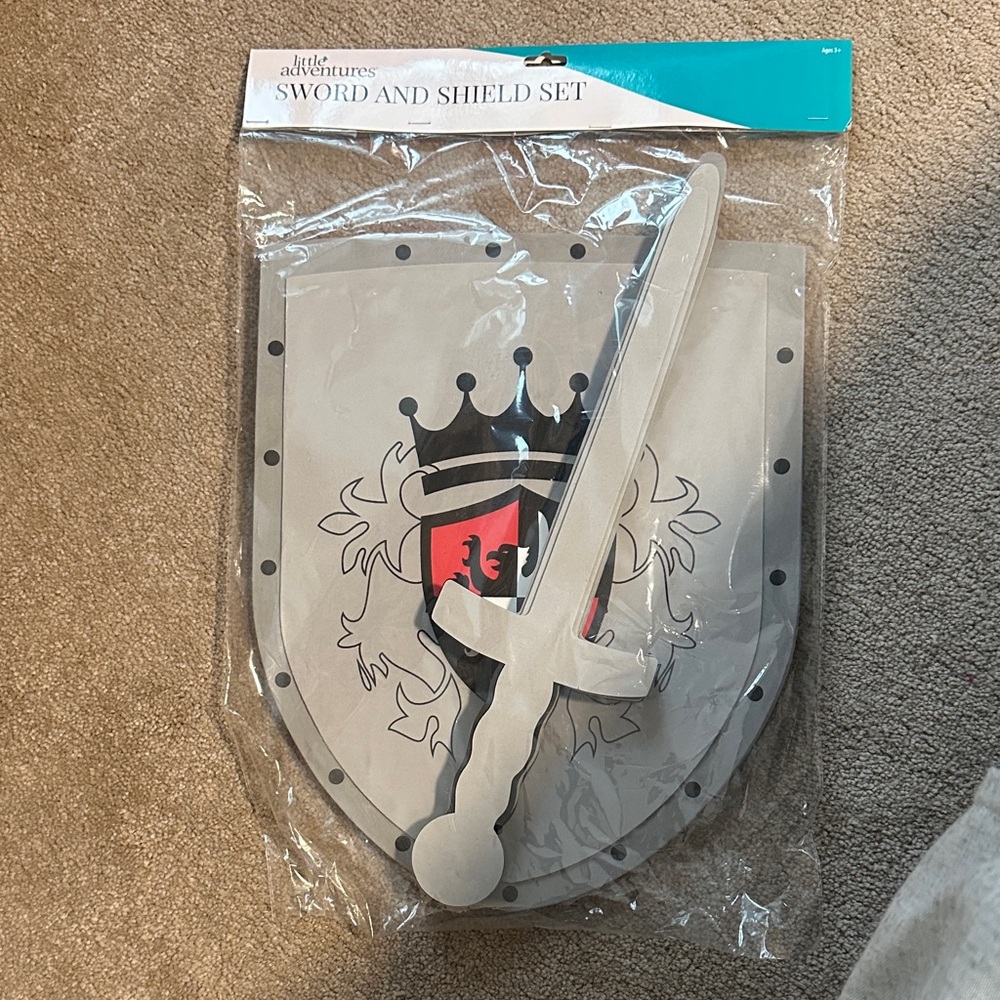 Kids Sword and Shield Set with Crown Emblem